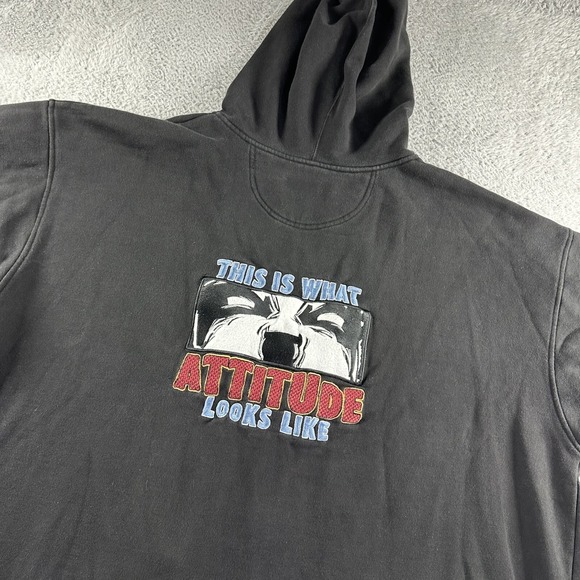 Vintage Big Dogs Hoodie Mens 3x Black Full Zip Embroidered Double Sided Attitude - Picture 1 of 10